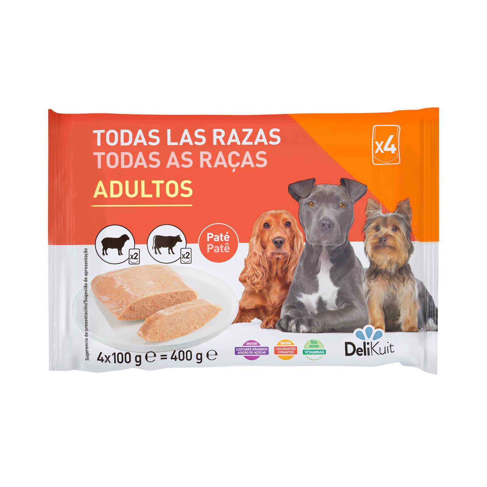 Pâté pour chien adulte Delikuit au bœuf et à l'agneau