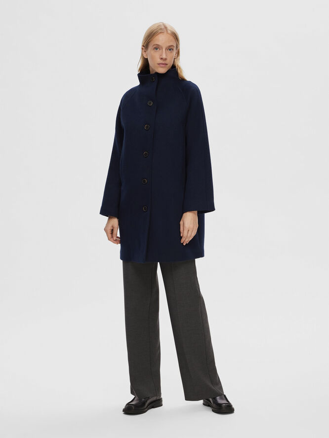Selected Femme SLFVINNI WOOL COAT Mørkeblå