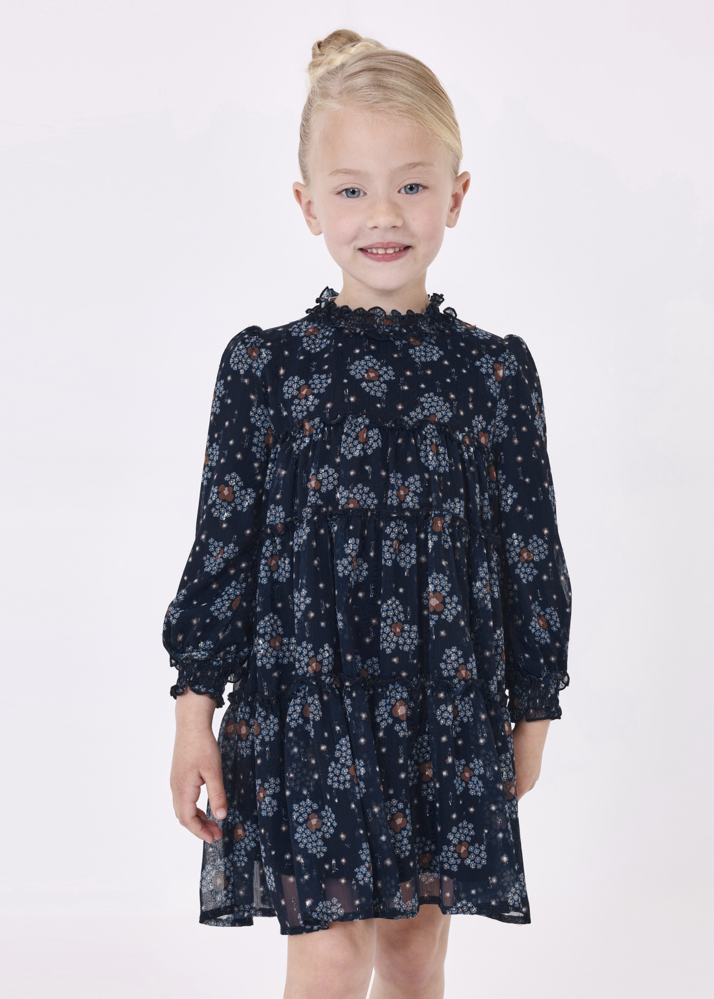 Vestido de chiffon estampado para meninas