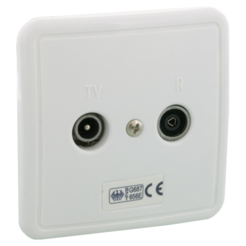 Q-Link coax contactdoos rtv eind/rijgbaar inbouw wit