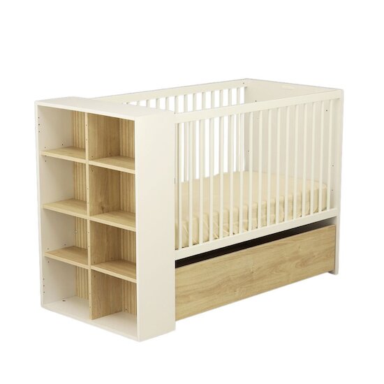 Paloma Tiroir de lit évolutif sur roulettes   Chêne sépia        de               Sauthon Baby's Sweet Home