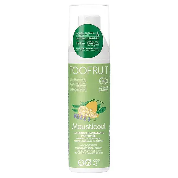 Loção Hidratante Corporal Infantil Toofruit Mousticool com Repelente de Mosquitos de Capim-Limão Orgânico 100ml
