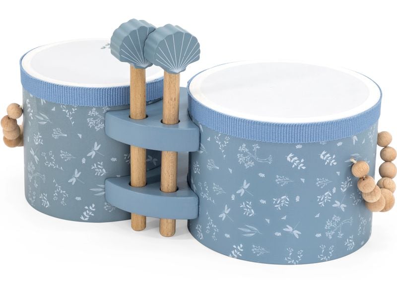 Label Label Musikinstrument Bongos Blau Holzbongos für kleine Musiker