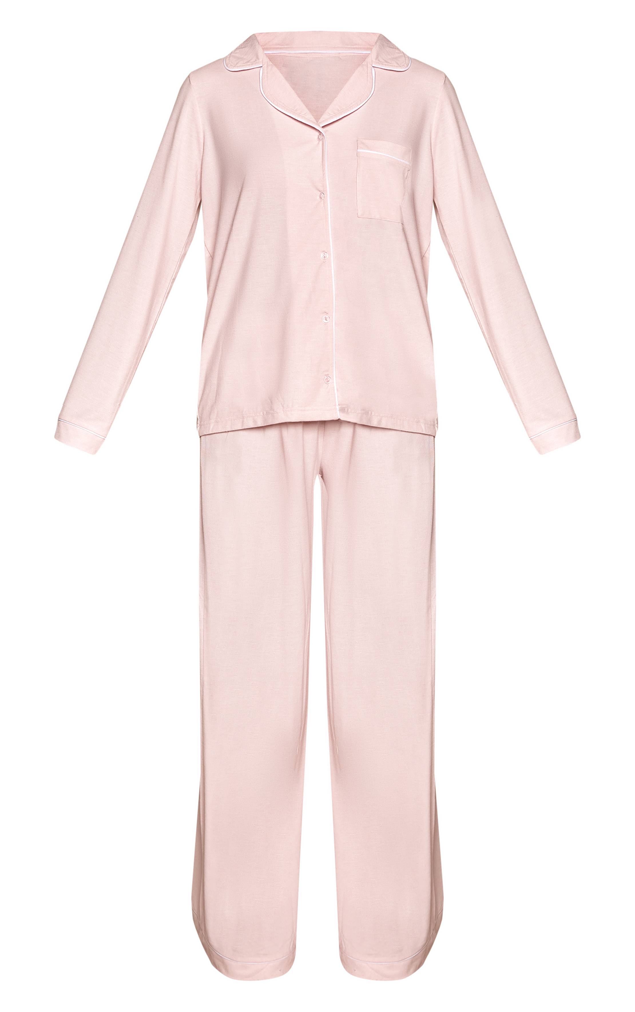 Rose Bébé Ensemble Pyjama Haut Manches Longues Et Pantalon En Jersey Doux Avec Passepoil