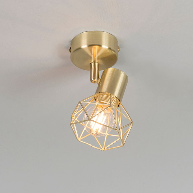 Art deco spot messing draai- en kantelbaar - Mosh