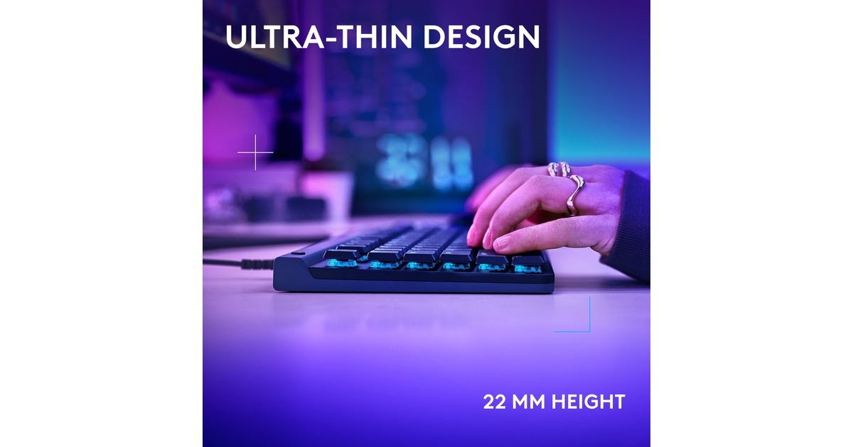 LogitechG515 TKL Wired Low Profile Gaming Keyboard  (Zwart, US lay-out, GL Tactile, RGB, Double-Shot PBT)