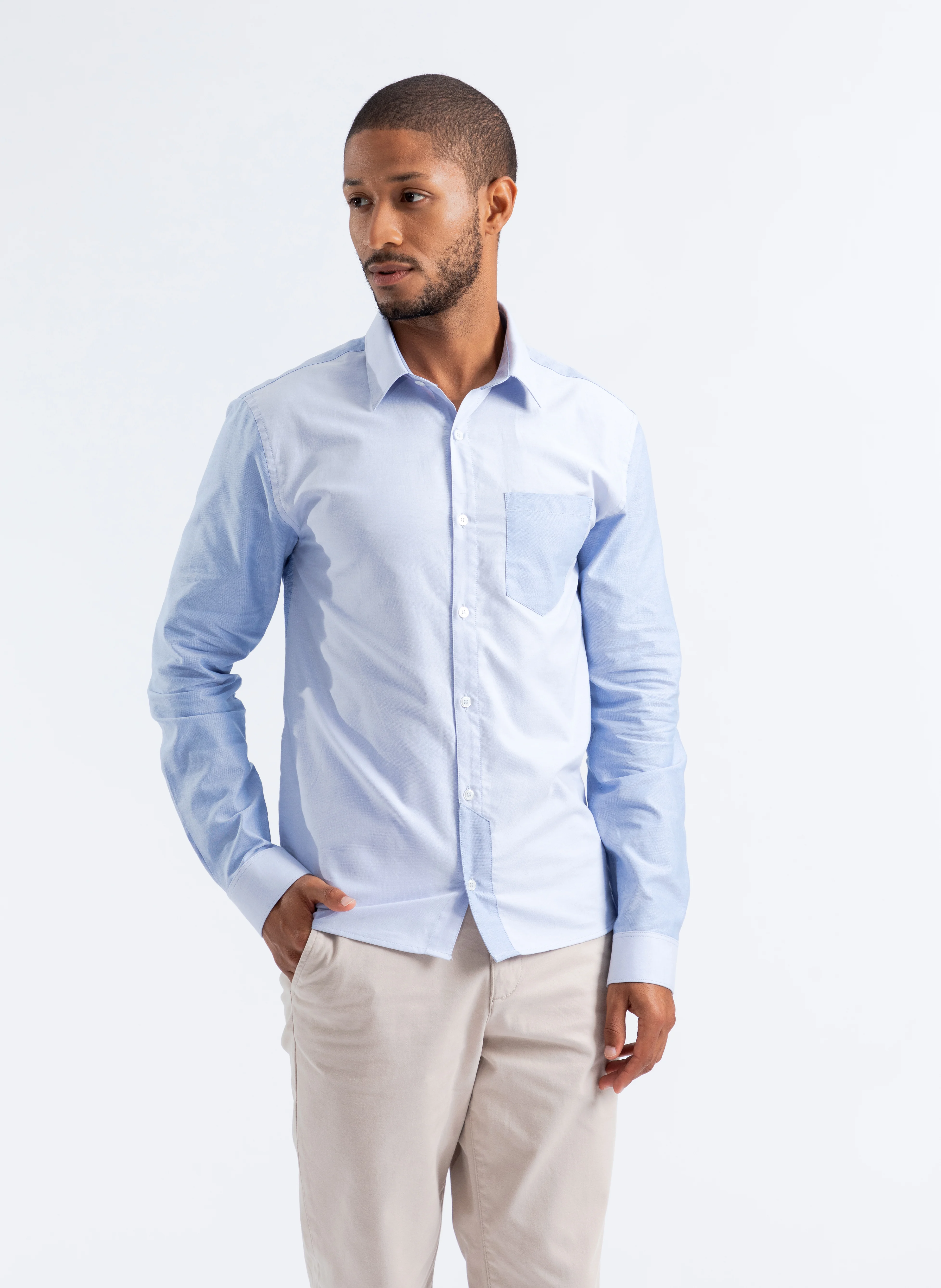 ACTIVE - Chemise col classique en coton| Bleu