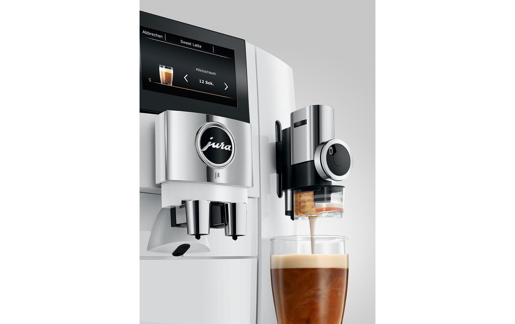 Kaffeevollautomat J8 Piano White SA<br>Vollautomat für eine grosse Auswahl an Kaffee- und Milchspezialitäten