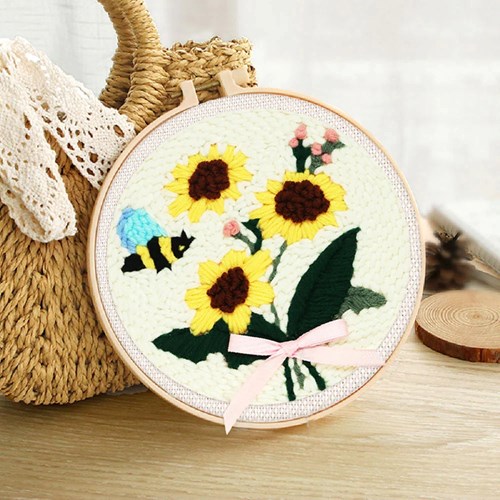 Kit punch needle diy fleurs et a