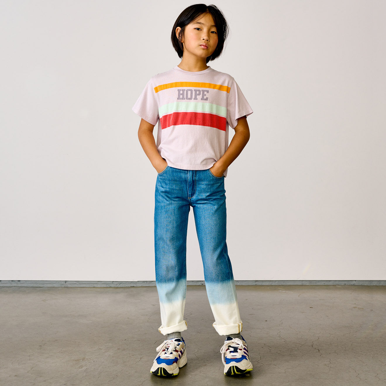 Bellerose T-Shirt 100% Coton bio Argi imprimé rose pâle