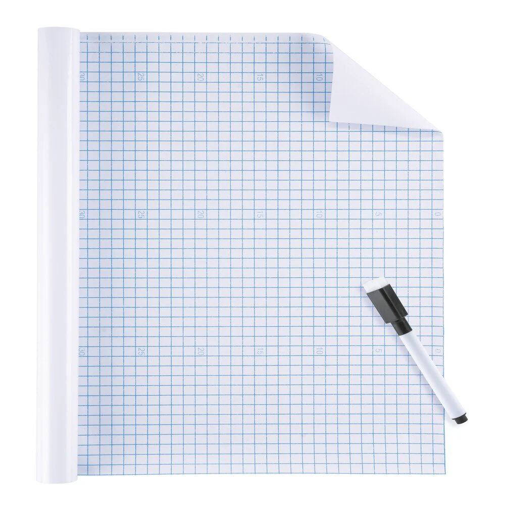 Tableau adhésif blanc à découper 45x200cm avec marqueur effaçable