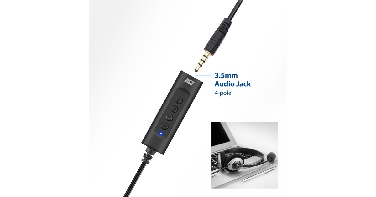 ACT ConnectivityUSB-A externe geluidskaart  (Zwart)