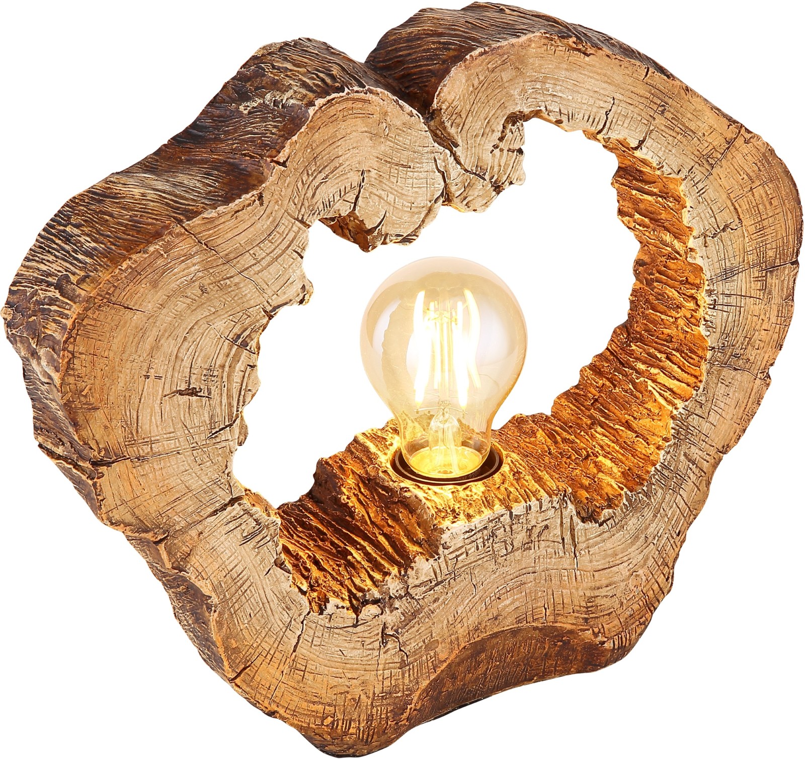 Tischlampe - Holzoptik - Kunststoff - 26 cm hoch