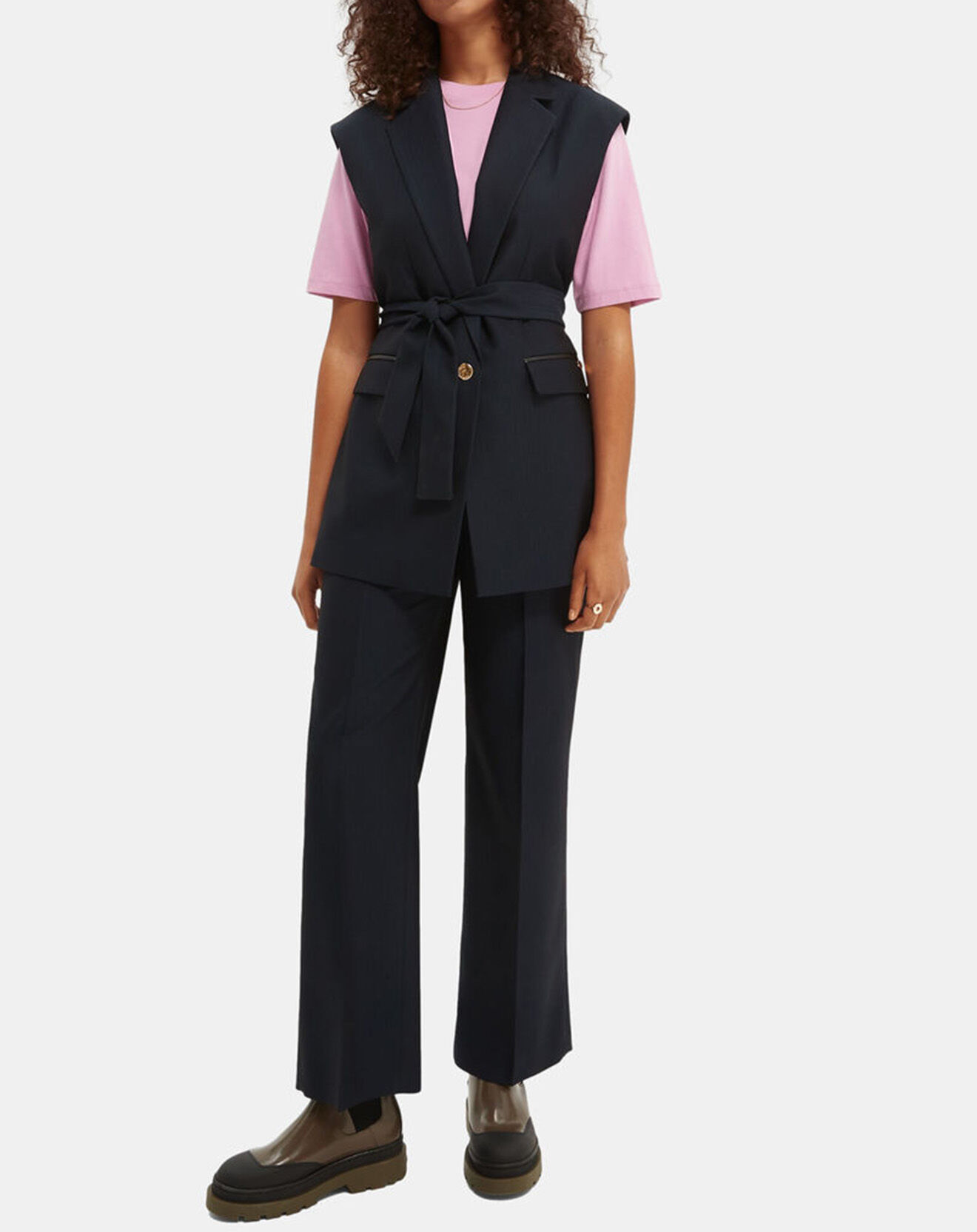 Scotch & Soda Gilet blazer sans manches bleu foncé