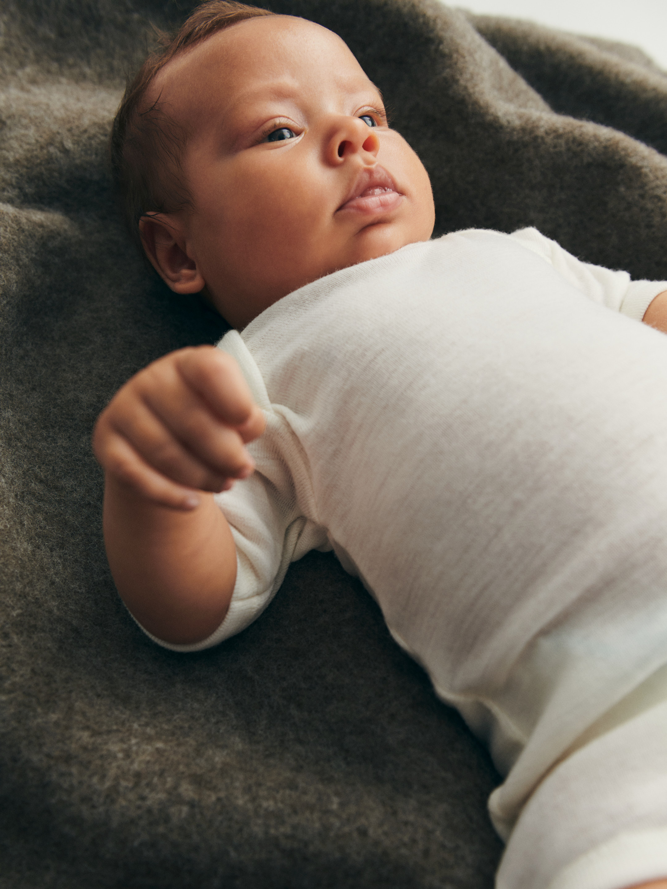 Romper met korte mouw van merinowol voor baby's