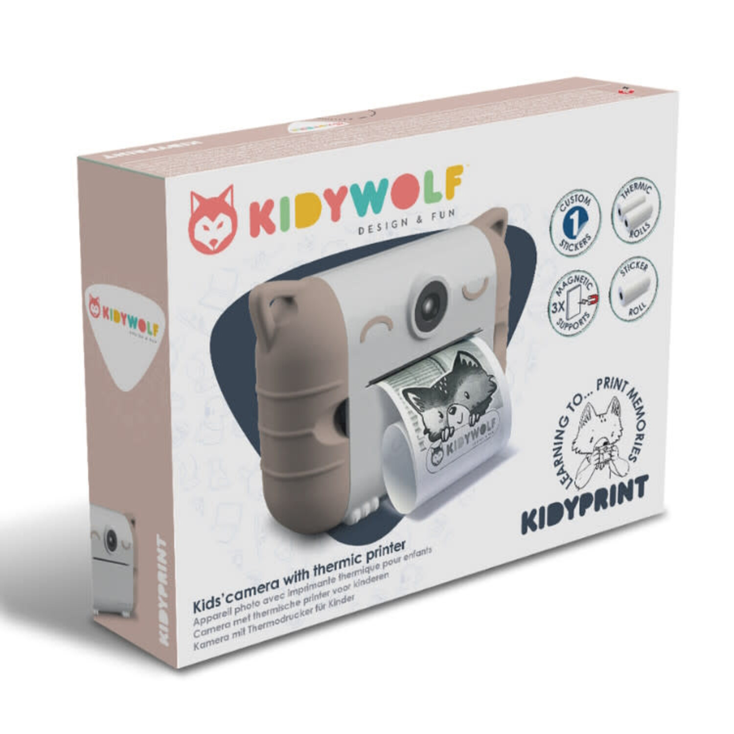 Kidywolf | Kidyprint | Fototoestel met thermische printer | Roze