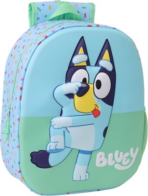 Bluey 3D Ryggsekk 8.5L, Grønn/Blå