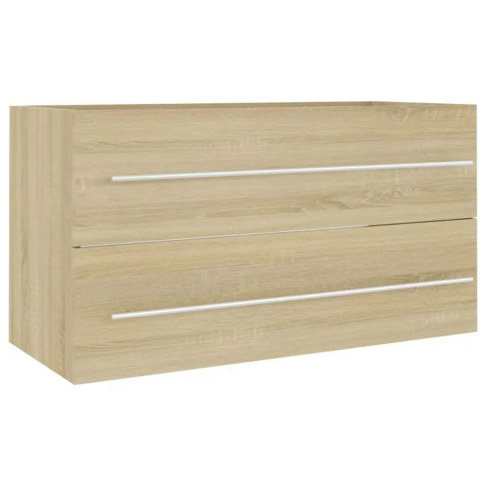 vidaXL - Badkamermeubelset - Bruin - Bewerkt hout