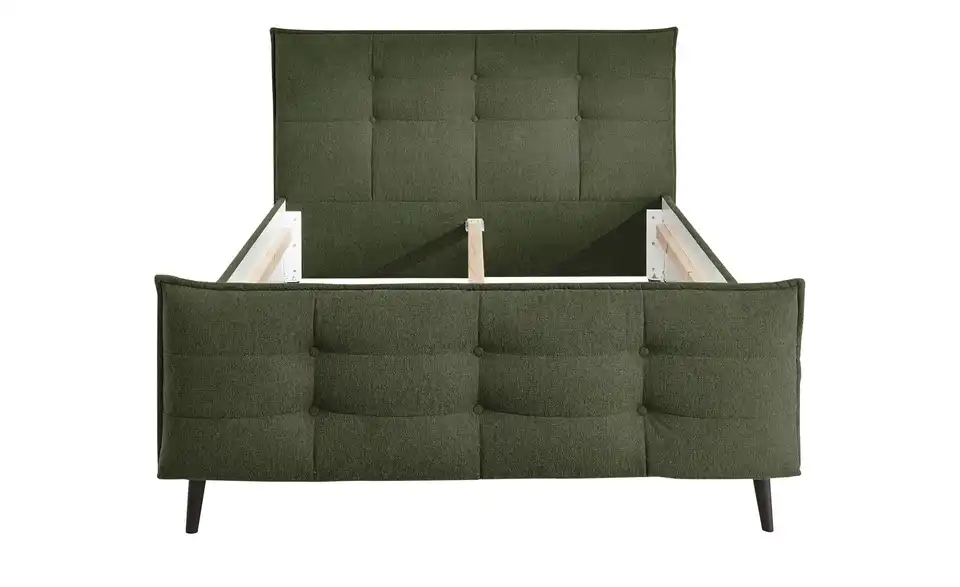 Polsterbettgestell Mario B Olivgrün 140 cm