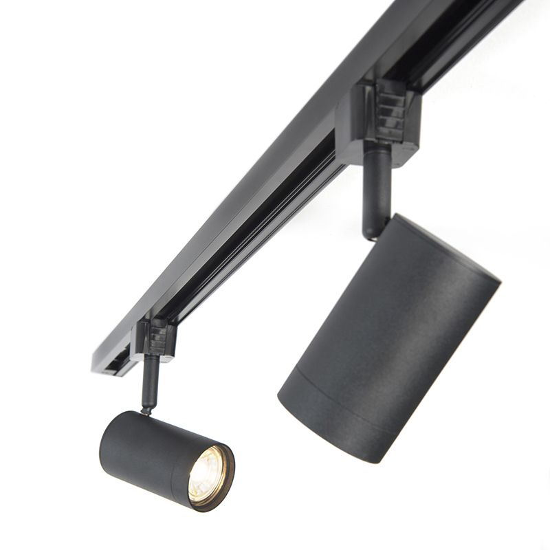Smart railsysteem zwart incl. 3 WiFi GU10 1-fase - Iconic Jeana