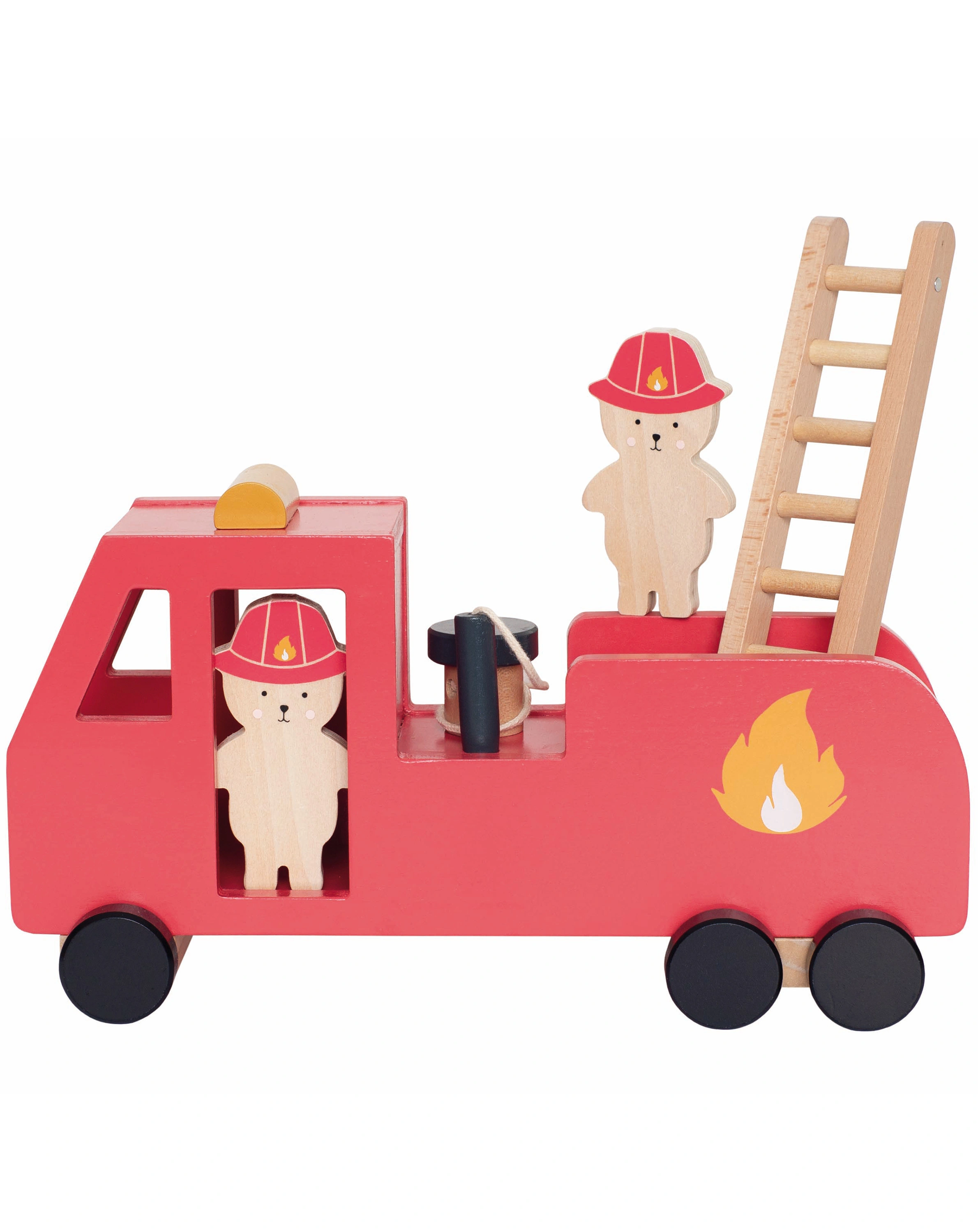 Holzauto FIRE ENGINE in rot