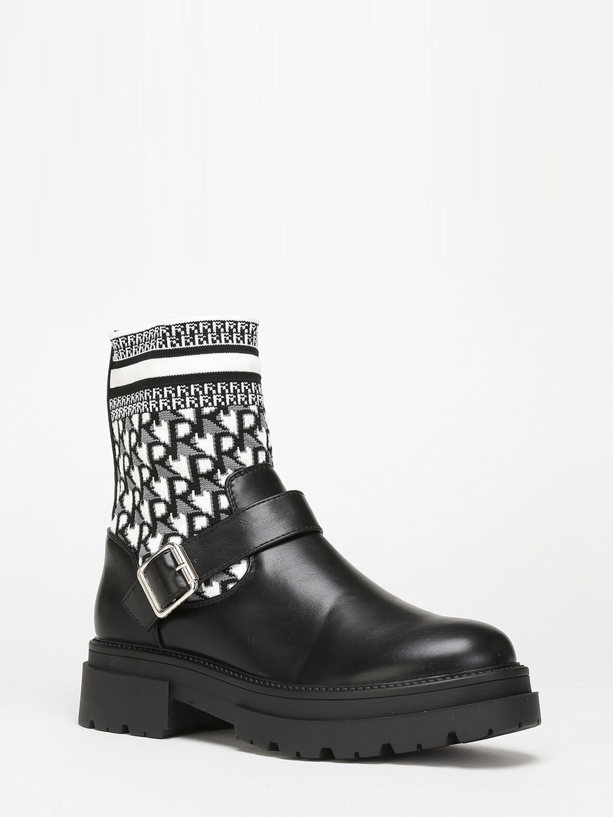 Bottines et bi-matières- Noir et Blanc