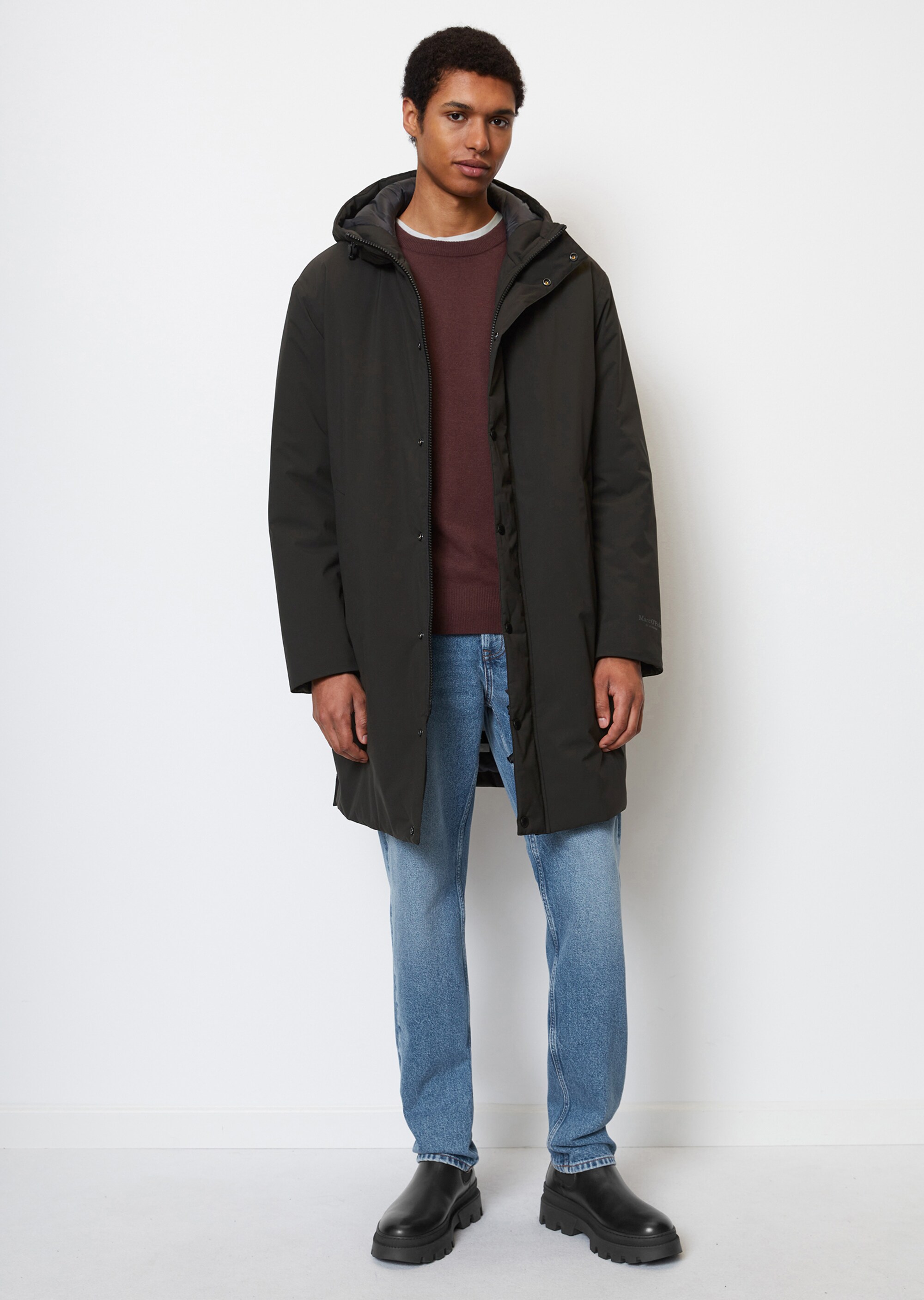 Parka regular wattiert und wasserabweisend