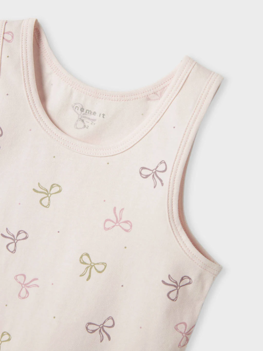 hemd met strikjes dessin - set van 2roze/mauve