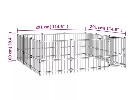 Chenil cage enclos pac noire 291 x 291 x 100 cm 02_0041884