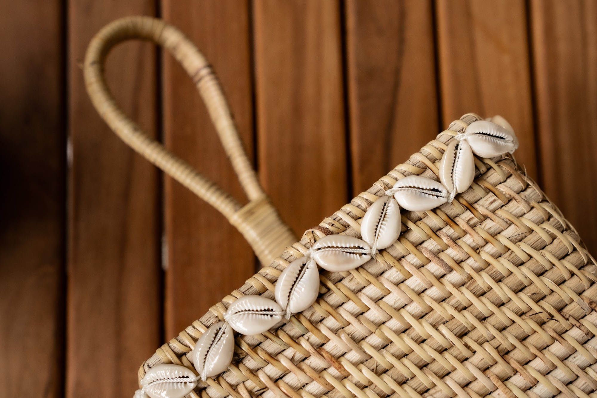 Besteck-Korb mit Muscheln, Rattan, B 18 cm, L 18 cm, H 28 cm zu 44,00