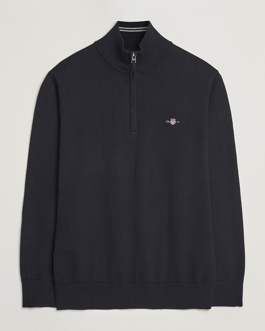 GANT Classic Cotton Half Zip Black