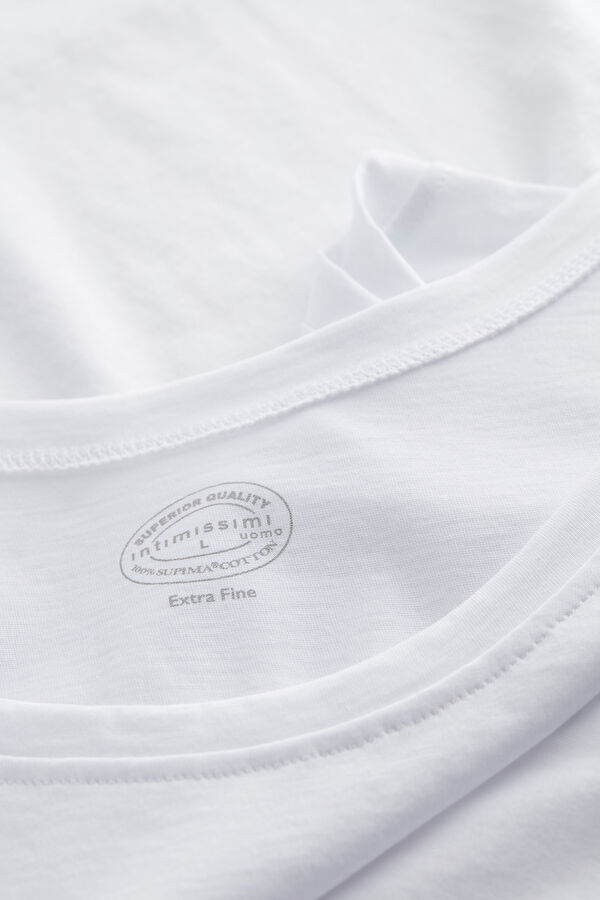 Camiseta de algodão Supima, gola redonda