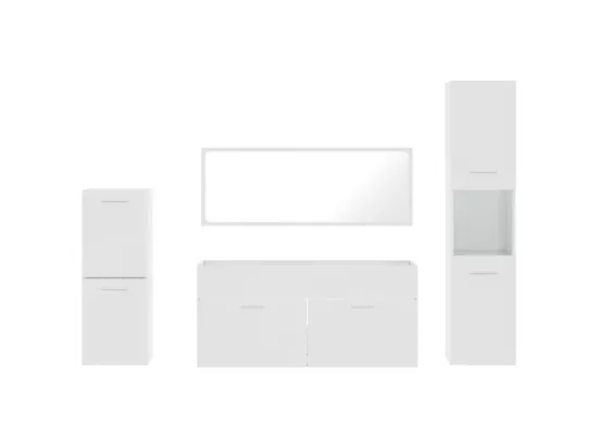 Ensemble de meubles de salle de bain 4 pcs blanc brillant