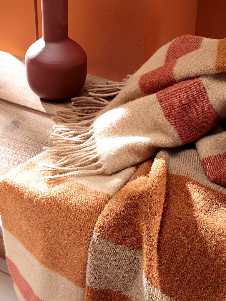 BIEDERLACK Tagesdecke - Plaid 150x200cm Nature-Charming  orange