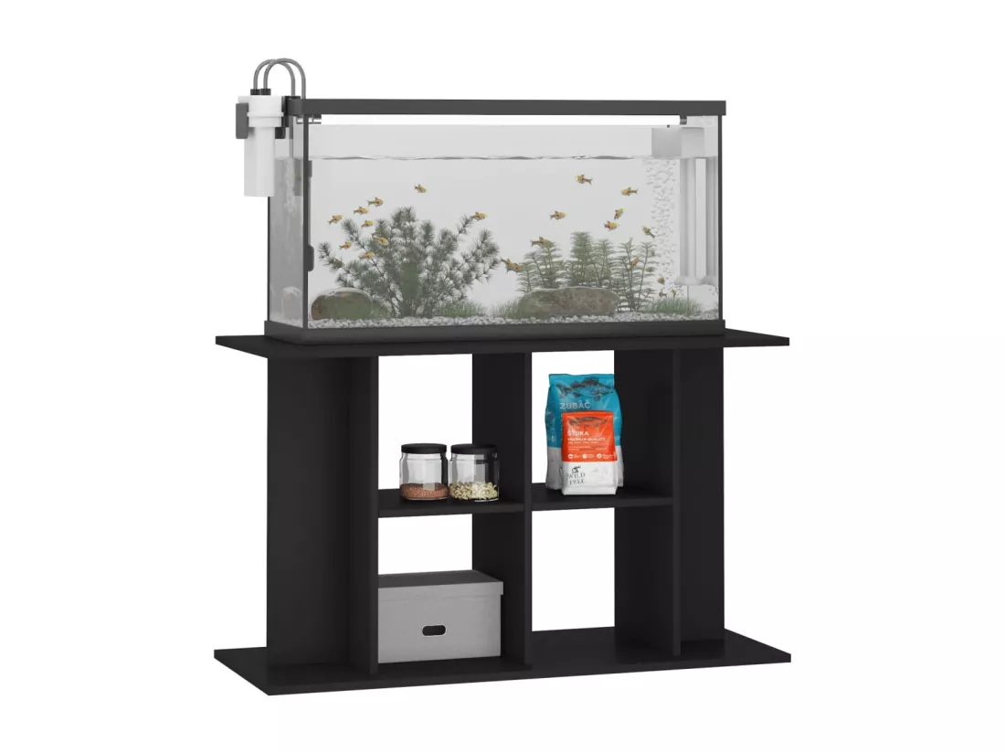 Support pour aquarium noir 100x40x60 cm bois d'ingénierie