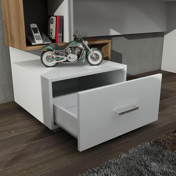 Schreibtisch - weiß-Walnuss - mit Regal - 120 cm breit