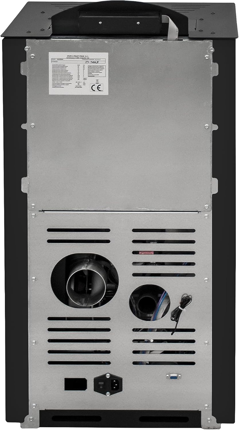 STUFE A PELLET ITALIA California 8 KW | Pelletöfen Effizienz 91% Heizt 70m² Autonomie 20 Std. Programmierbar 5 Geschwindigkeiten und Leistungsstufen Kompaktes Design 24 Monate Garantie Schwarz
