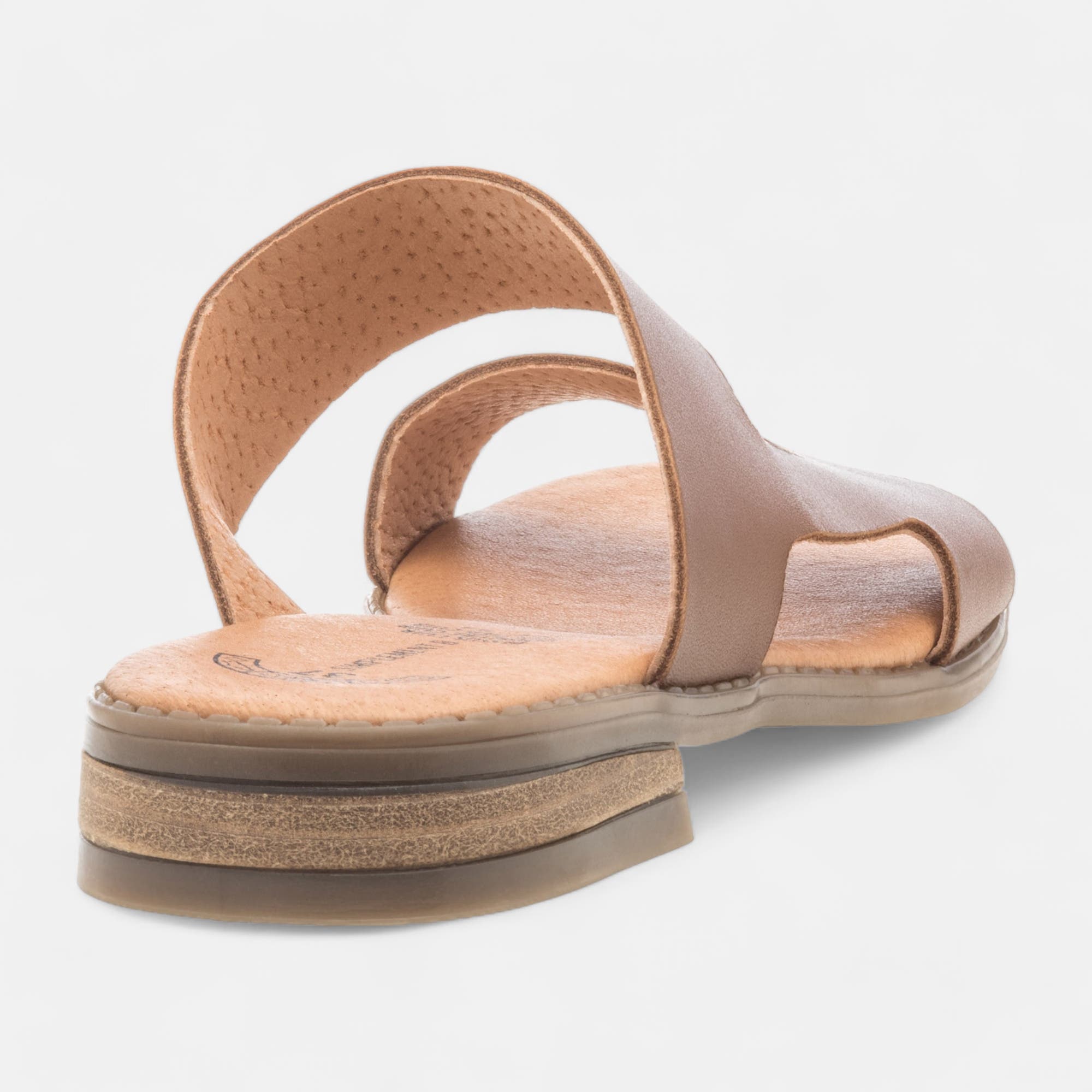 Mules Femme en cuir cognac