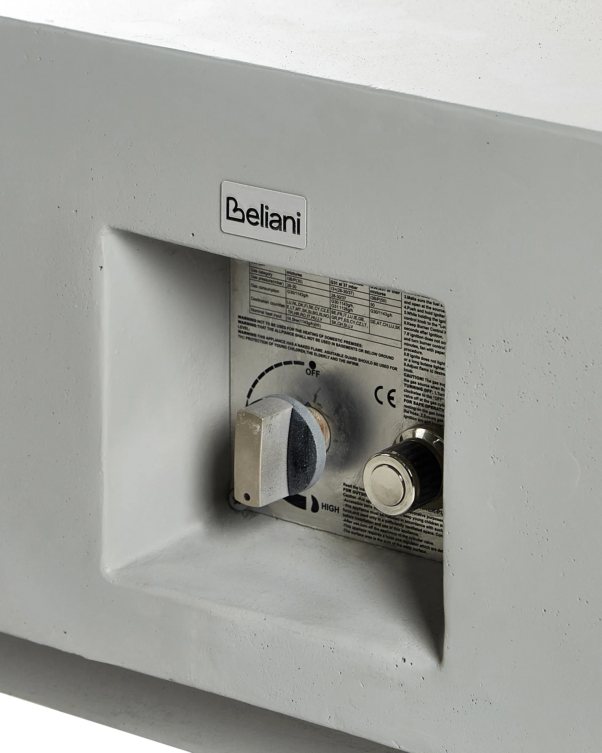 Gas vuurplaats HEKLA Beton Lichtgrijs