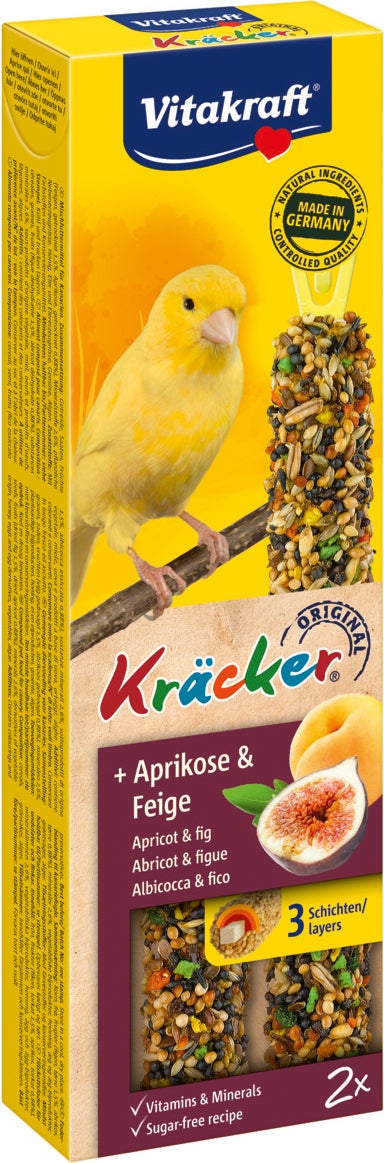 Vitakraft vogelsnack Kräcker kanarie abrikoos en vijg 2 stuks