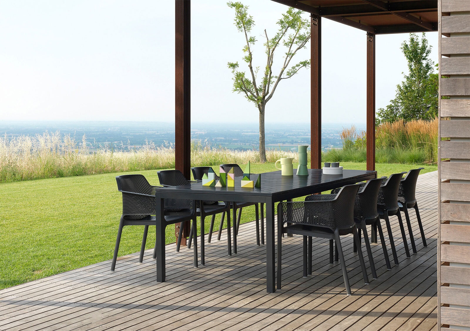 NARDI Stapelstuhl Garten NET AL 2erSet anthrazit