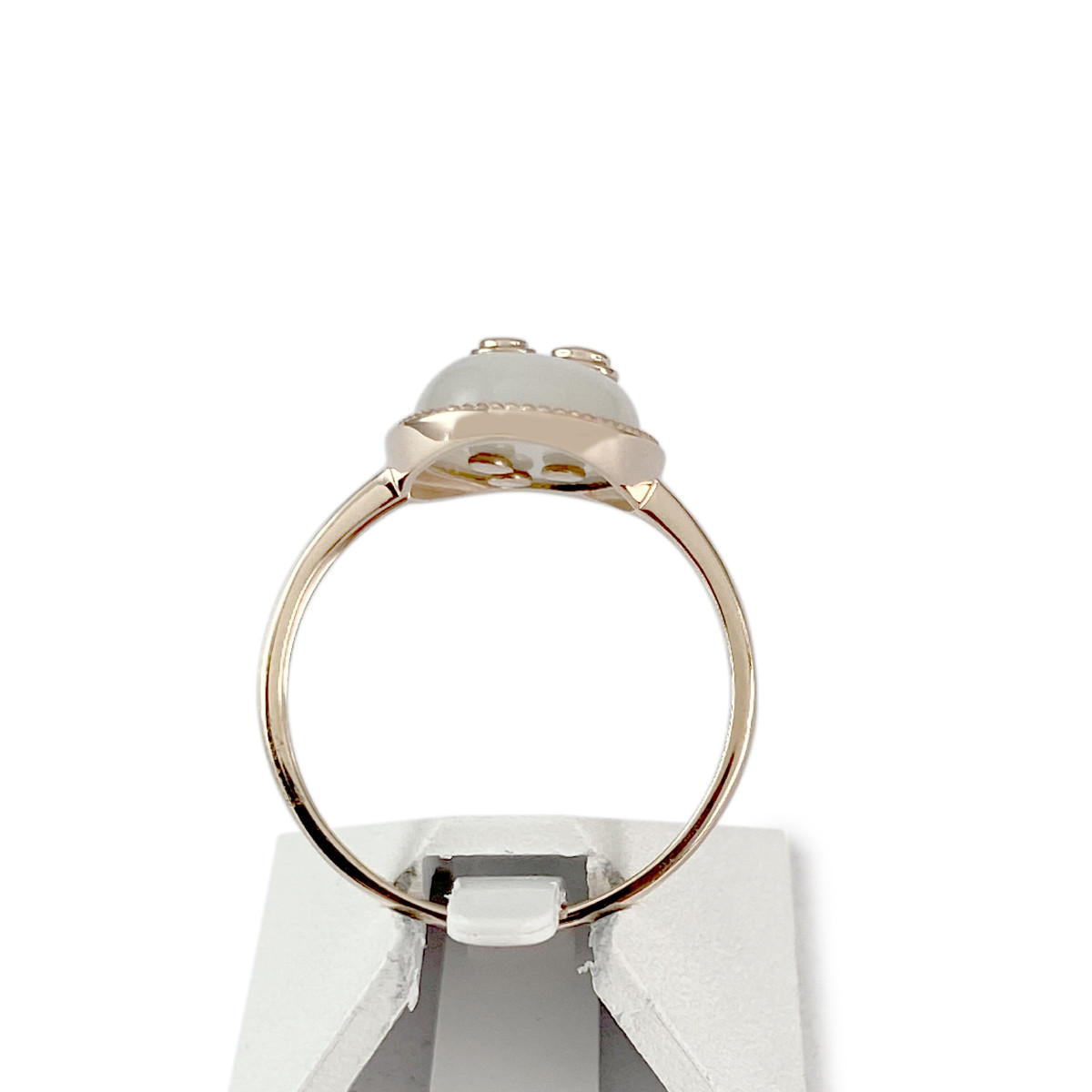 Bague d'occasion or 375 rose pierre fine zirconias