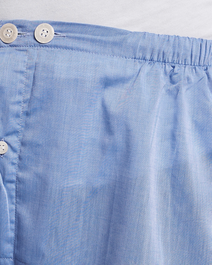 Derek Rose Shortie Cotton Pyjama Set Blue