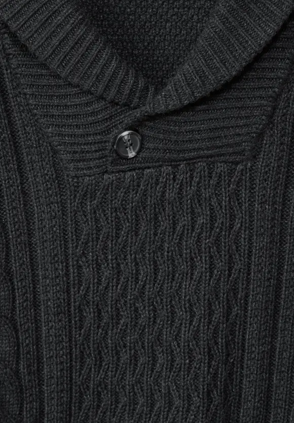 Pullover mit Strickmuster - anthra grey melange