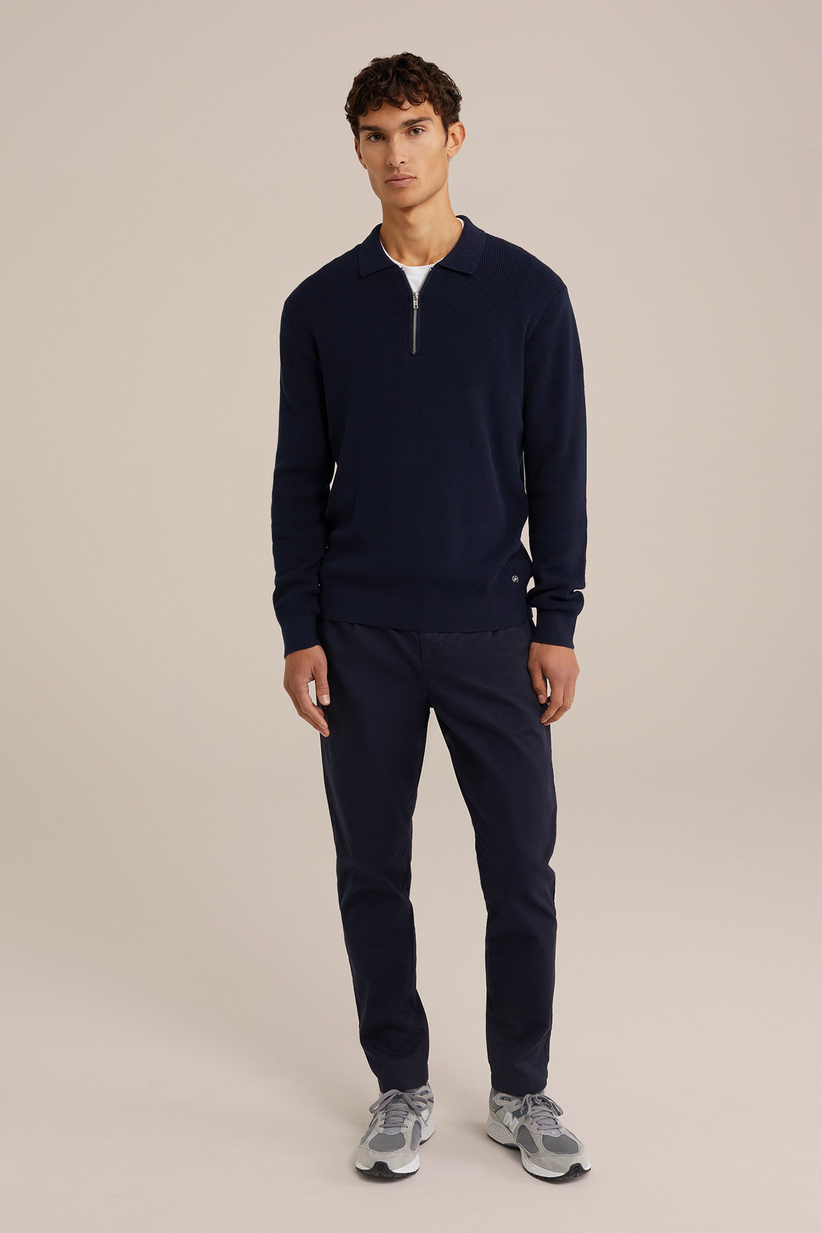 trui met structuur WE Fashion Donkerblauw