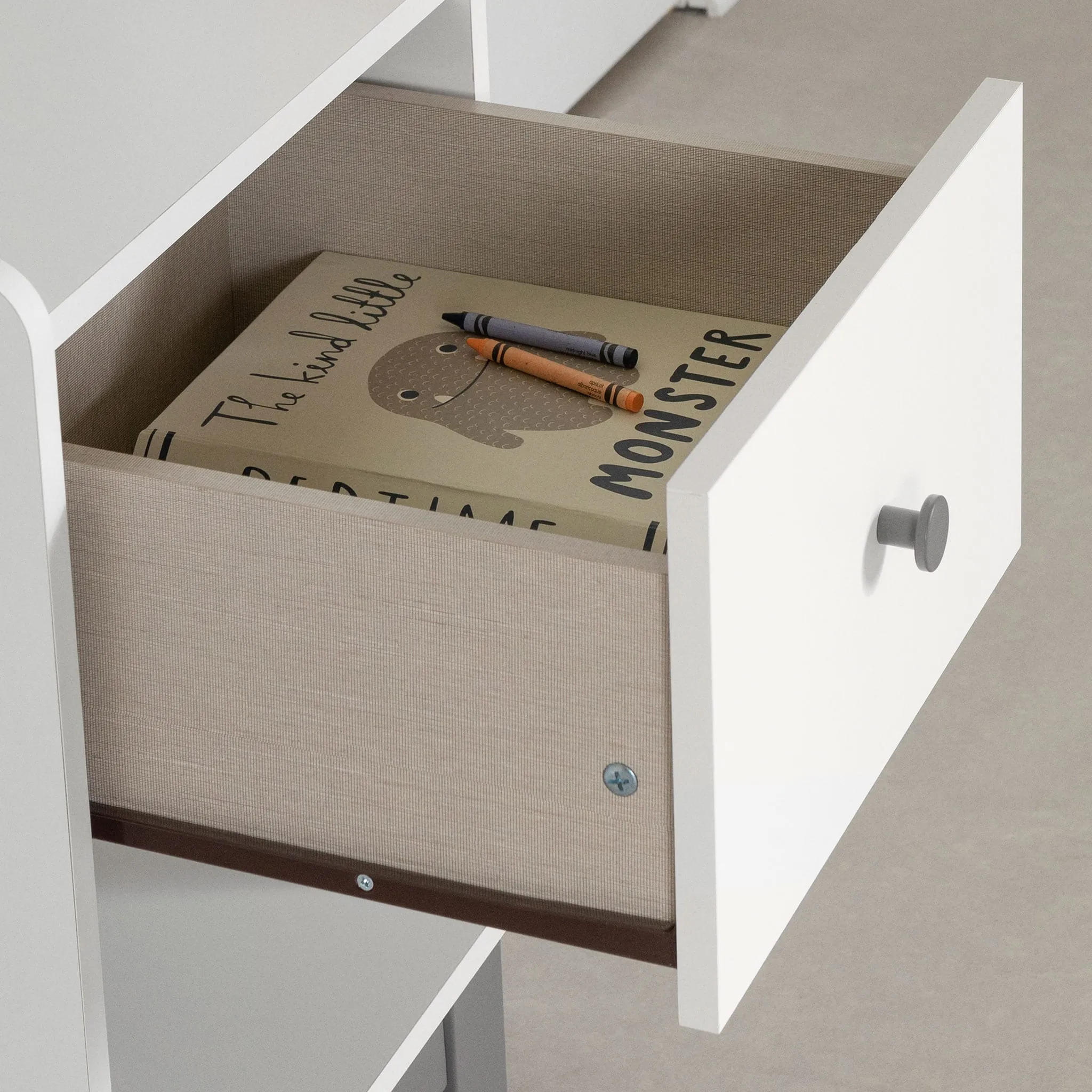 South Shore Table de Nuit - Bebble Gris clair et Blanc