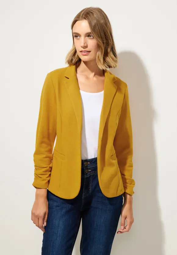 Basic Blazer mit Raffungen - tanned yellow