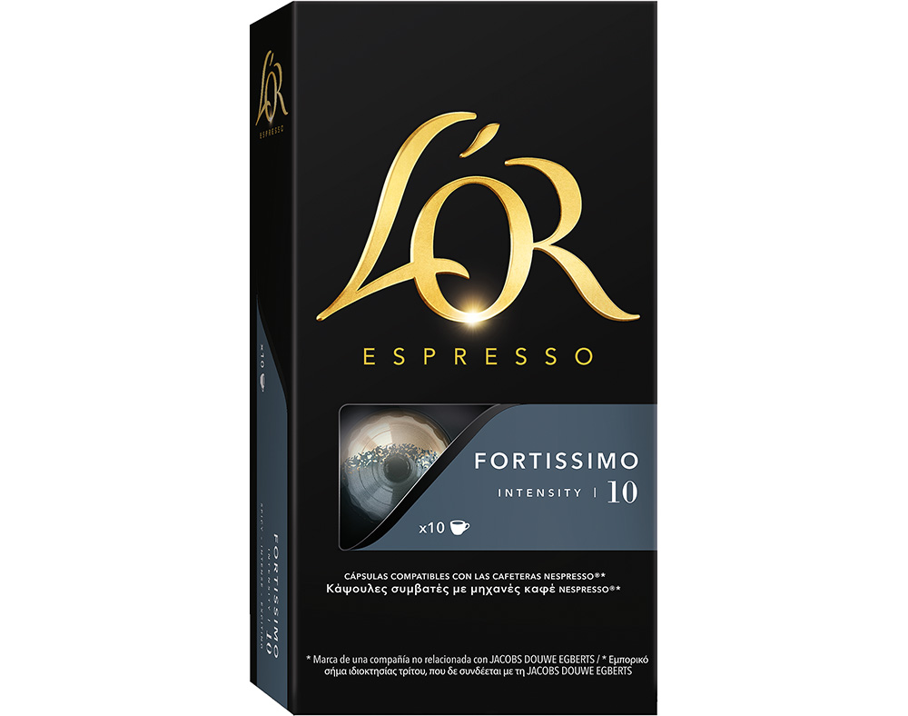 CÁPSULAS L'OR CAFÉ COMPATÍVEL NESPRESSO FORTÍSSIMO 10UN