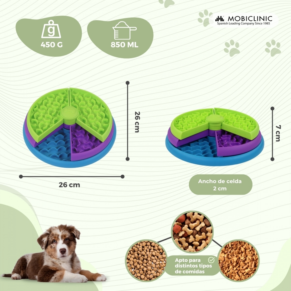 Alimentador interativo para cães Mobiclinic - Combate o tédio - Antiderrapante - Para cães