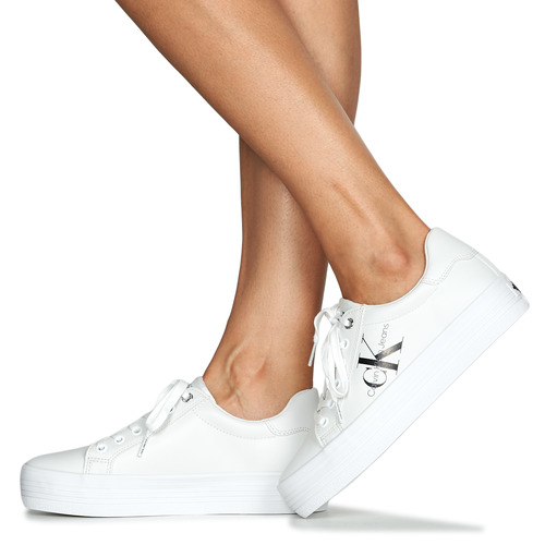Calvin Klein Jeans - VULC FLATFORM LACEUP - Blanc